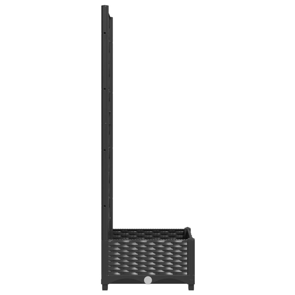 Maison Exclusive - Vaso de jardim com treliça preto 40x40x121,5 cm PP - 5