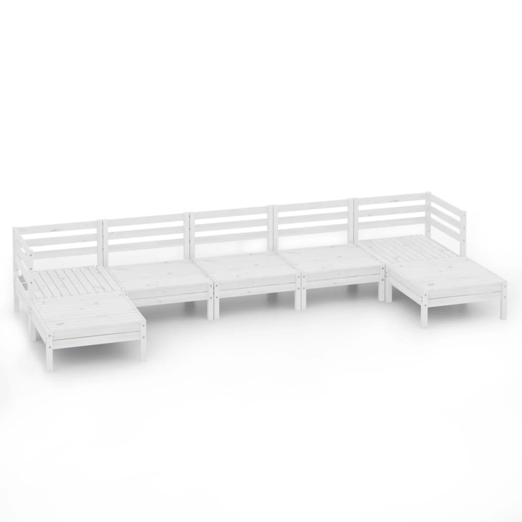 Salon bas de jardin en Bois Blanc 7 personnes - 2