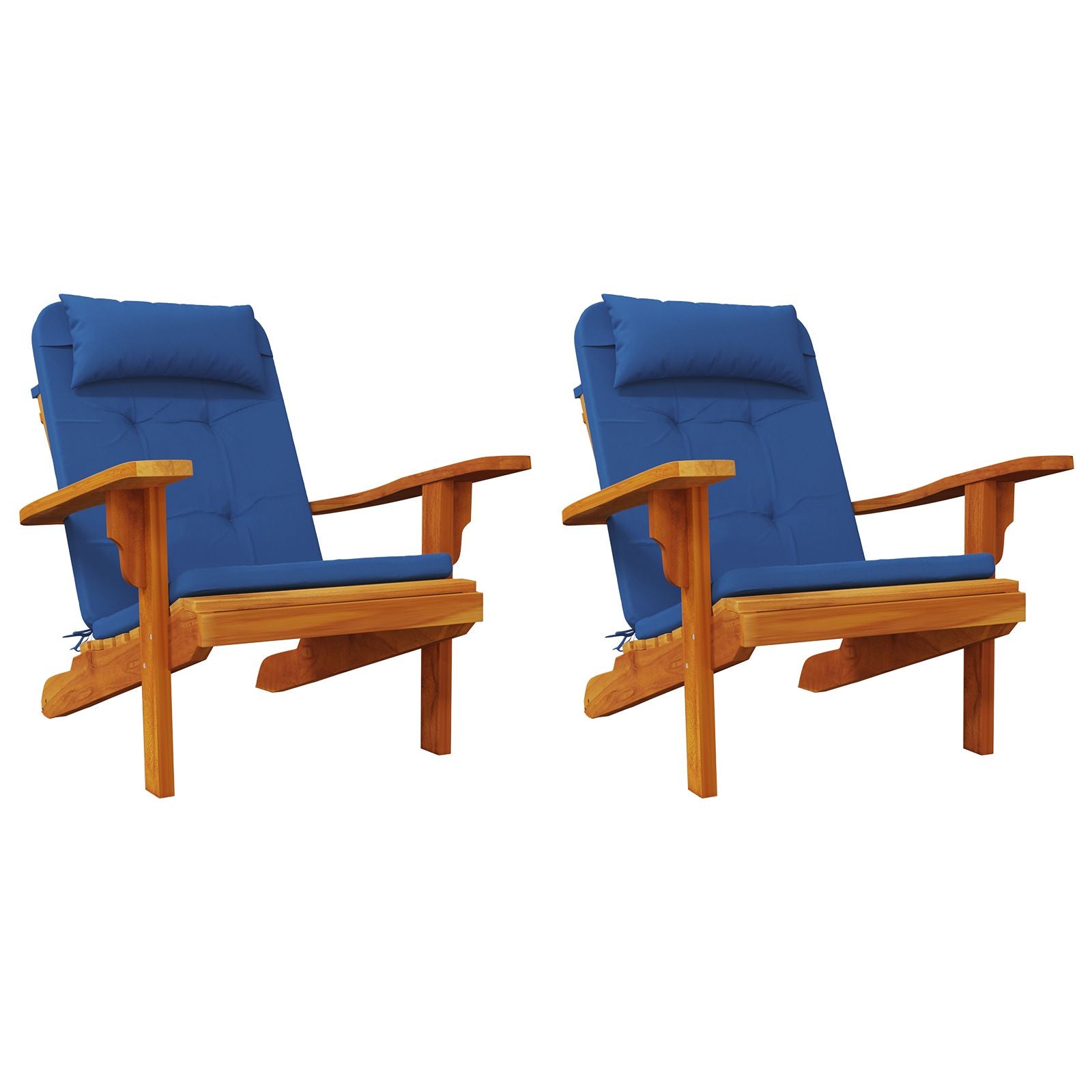 Poduszki na krzesła Gładki 2 pcs Niebieski 58 x 77 x 4,5 cm vidaXL