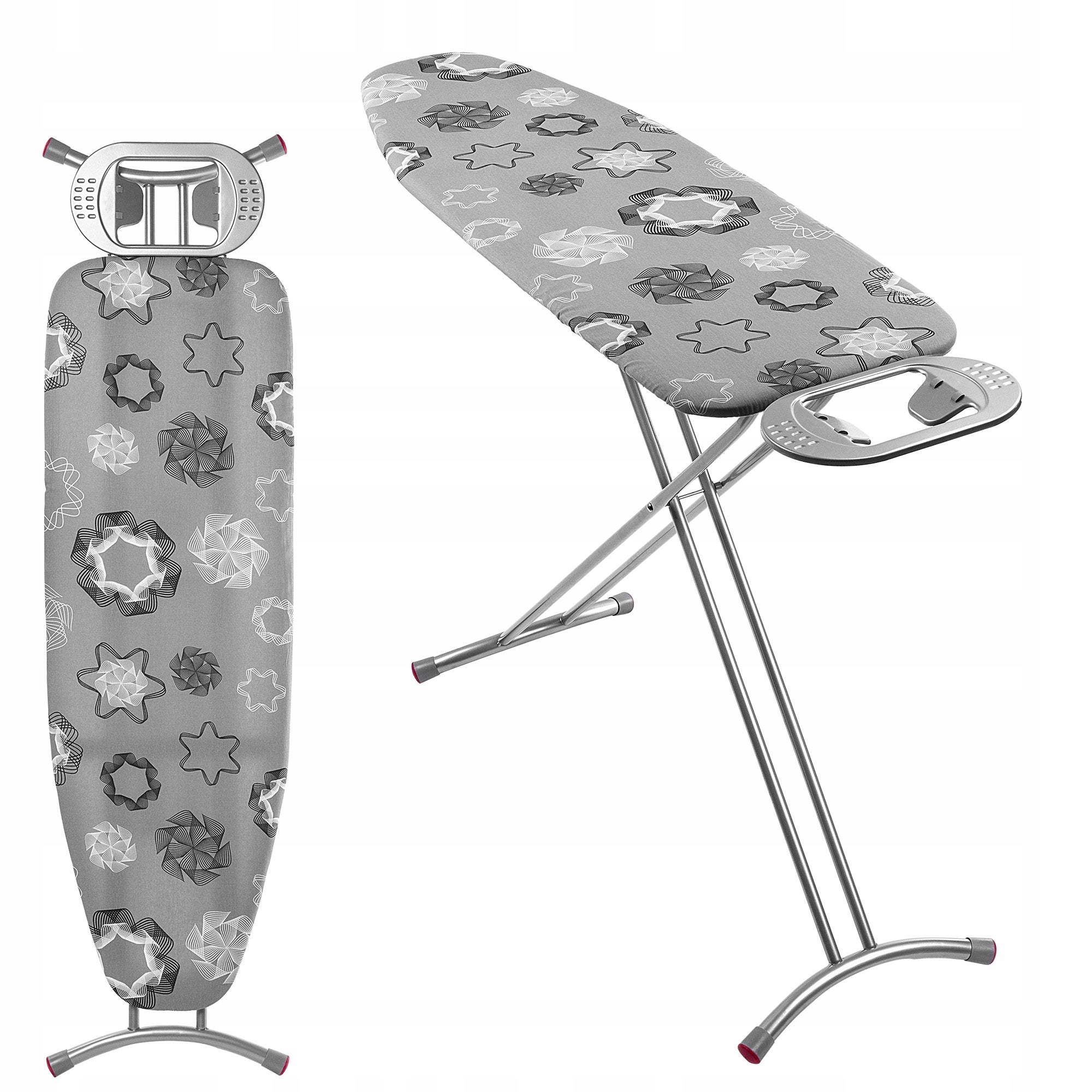 DESKA DO PRASOWANIA 120x38cm SZEROKI BLAT SKŁADANA UCHWYT NA ŻELAZKO