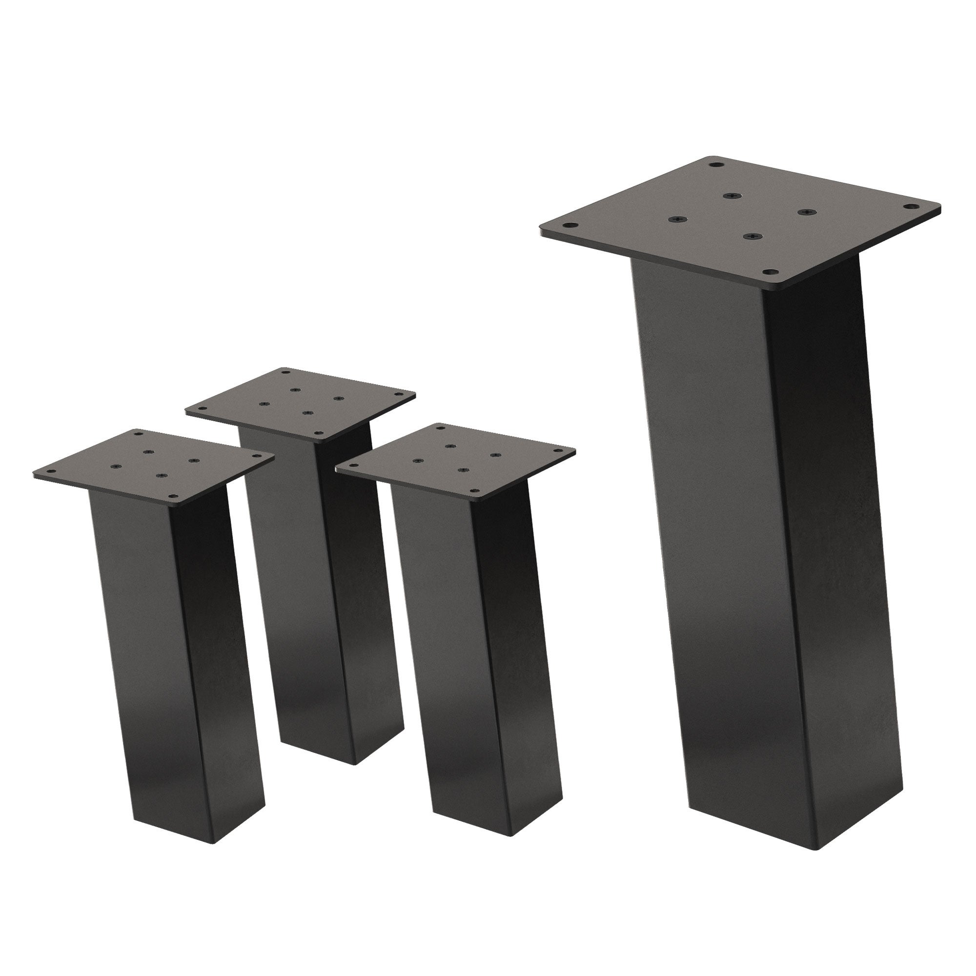 ML-Design zestaw 4 nóg meblowych 30 cm ciemnoszary stal lakierowana proszkowo kwadratowy profil 8x8 cm kąt 96° i-kształt do stolików kawowych i ław
