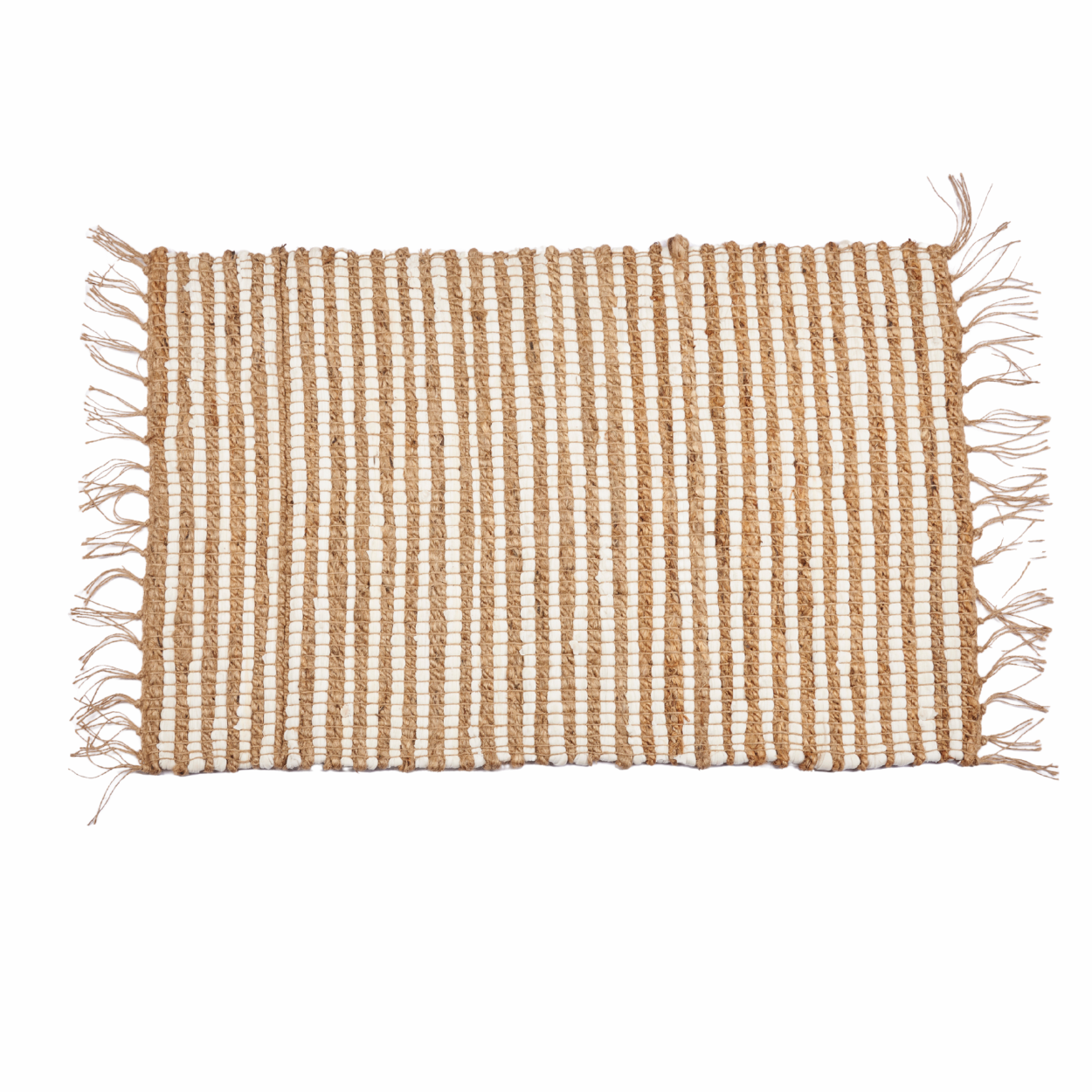 Dywan jutowy GIFTDECOR naturalny beż białe pasy 60x90 cm 1 szt.