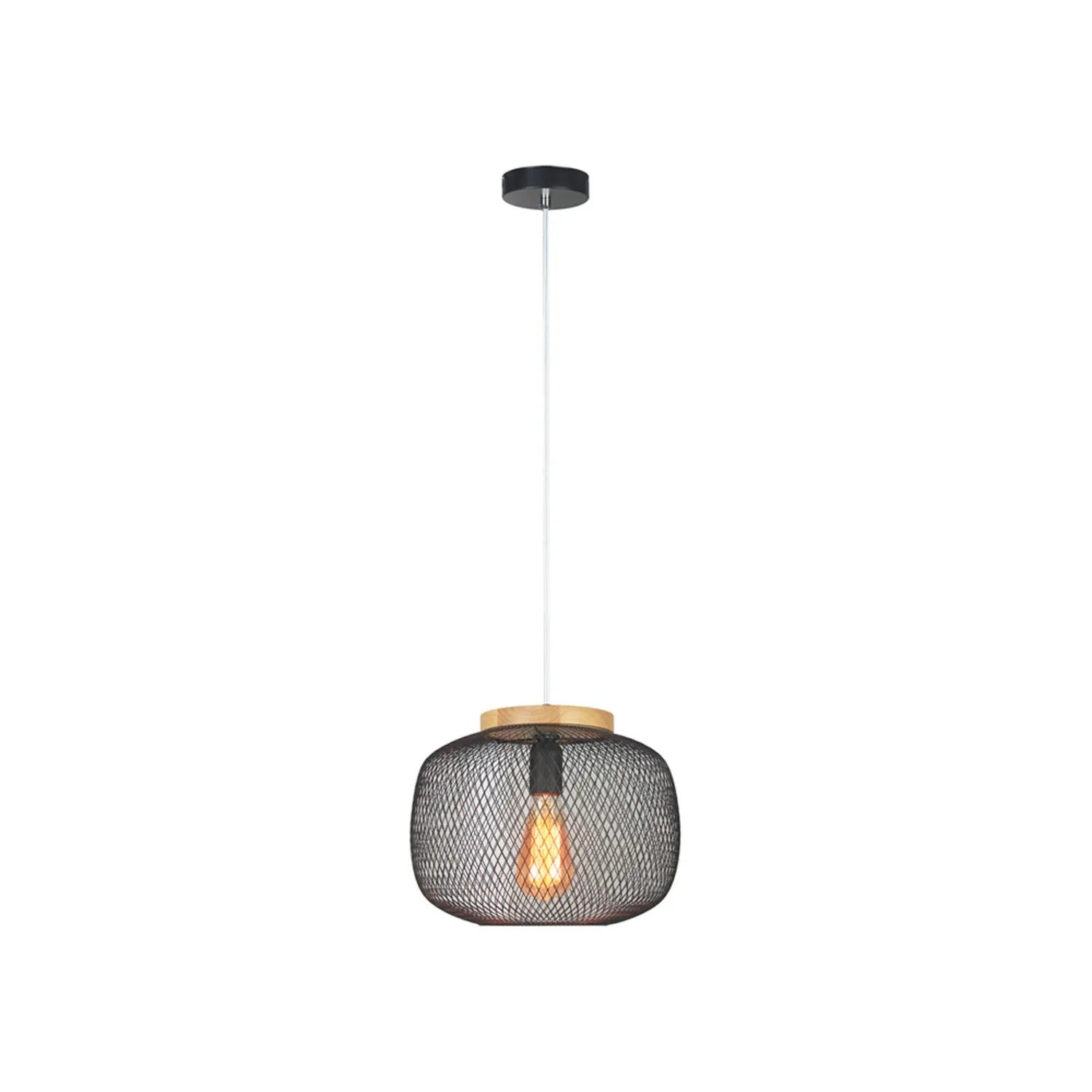 Lampa wisząca Rupert czarna 1xE27x40W drewno wym:150x30x30cm IP20 Rabalux