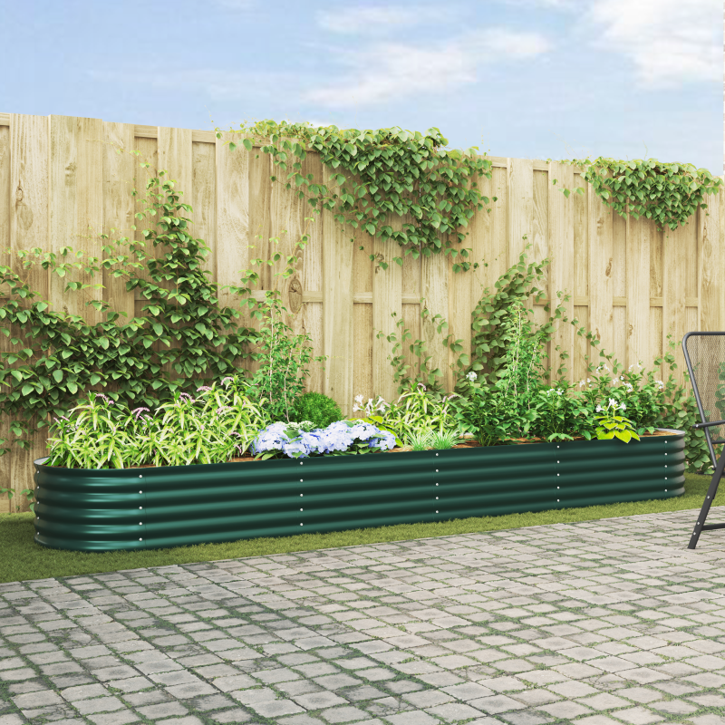 Bac de jardin surélevé Vert 400x80x44 cm en acier galvanisé Leroy Merlin — free download