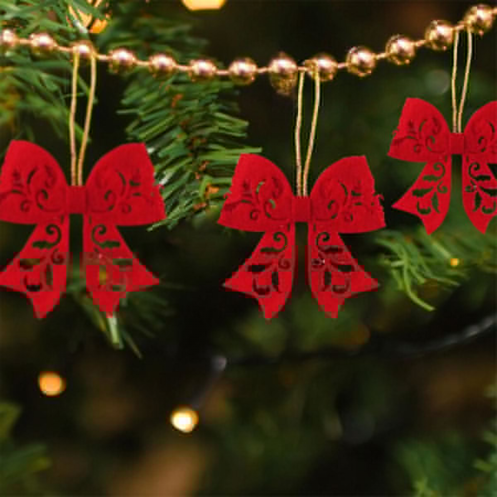 10 szt. Czerwona muszka, ozdoba choinkowa, zawieszka na choinkę - 4