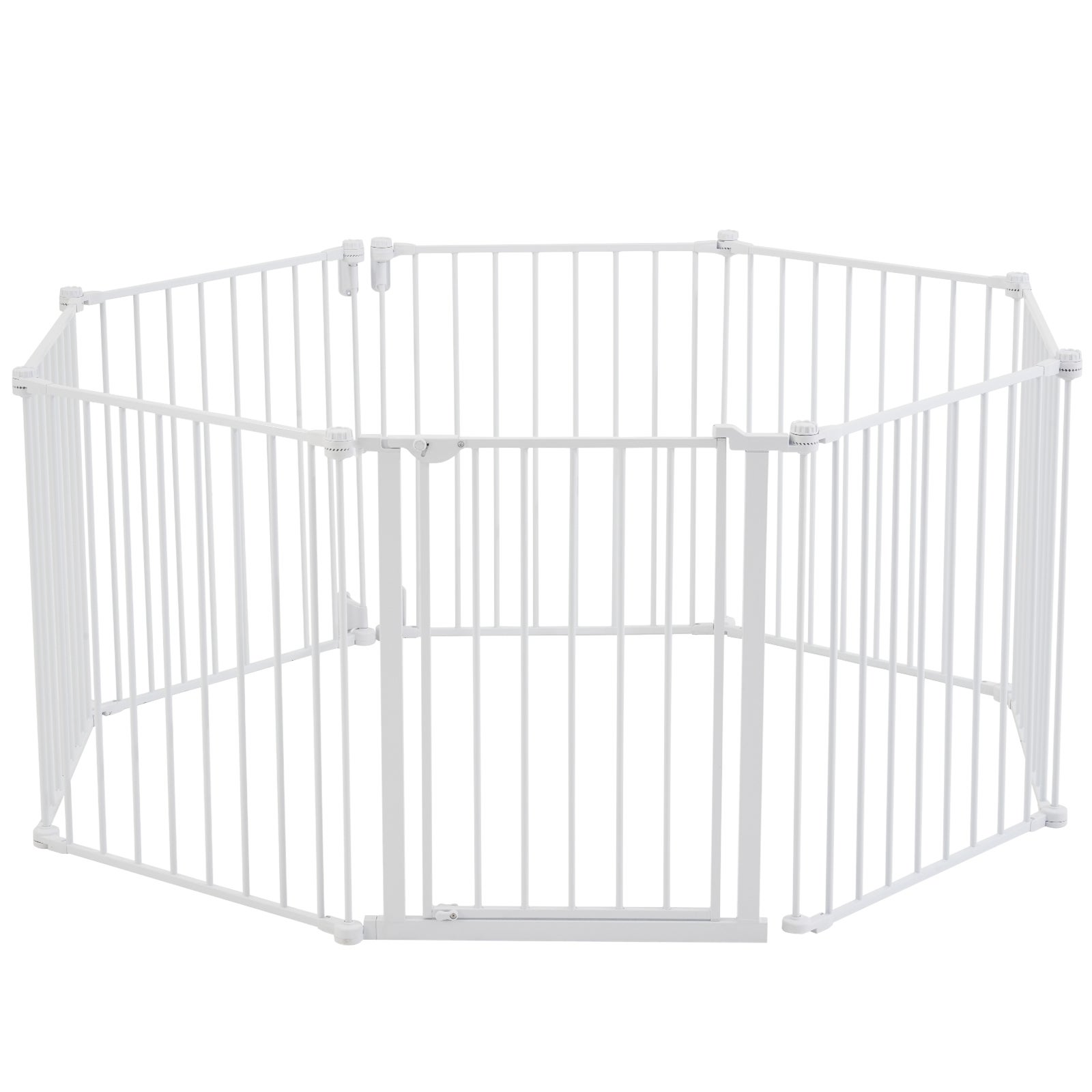 Barrière Sécurité,VEVOR 487,7 cm Largeur,71,1 cm Hauteur,Barrière Pliable à 8 Panneaux,Clôture pour Chiens et Animaux,Ouverture à Une Main,Blanc - 9