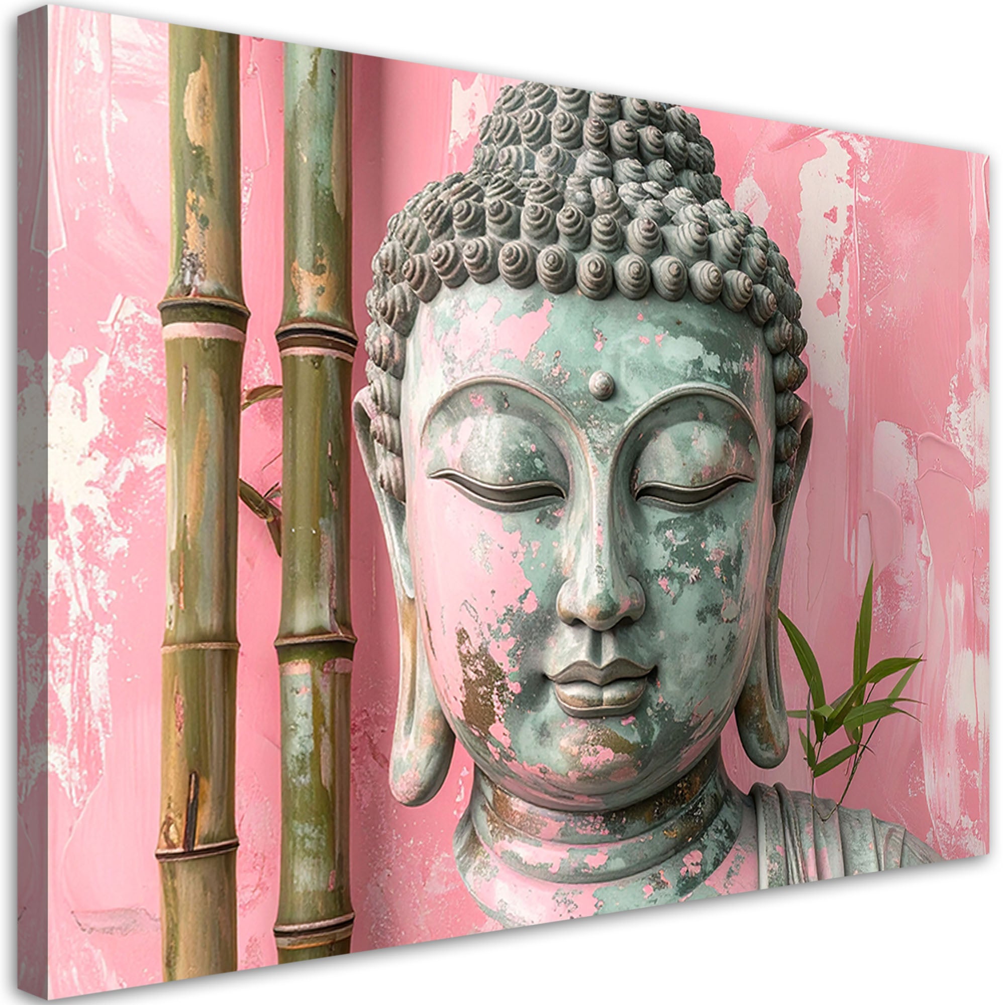 Obraz do salonu sypialni biura, Różowy Budda Zen Spa Bambus 120x80