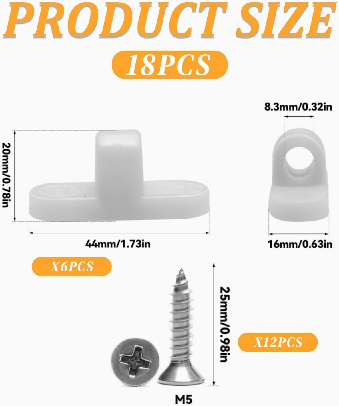 Kit 10 Occhielli Da Parete In Plastica PP Per Tende Da Campeggio E Roulotte, Con 20 Viti, Fissaggio Universale - 2
