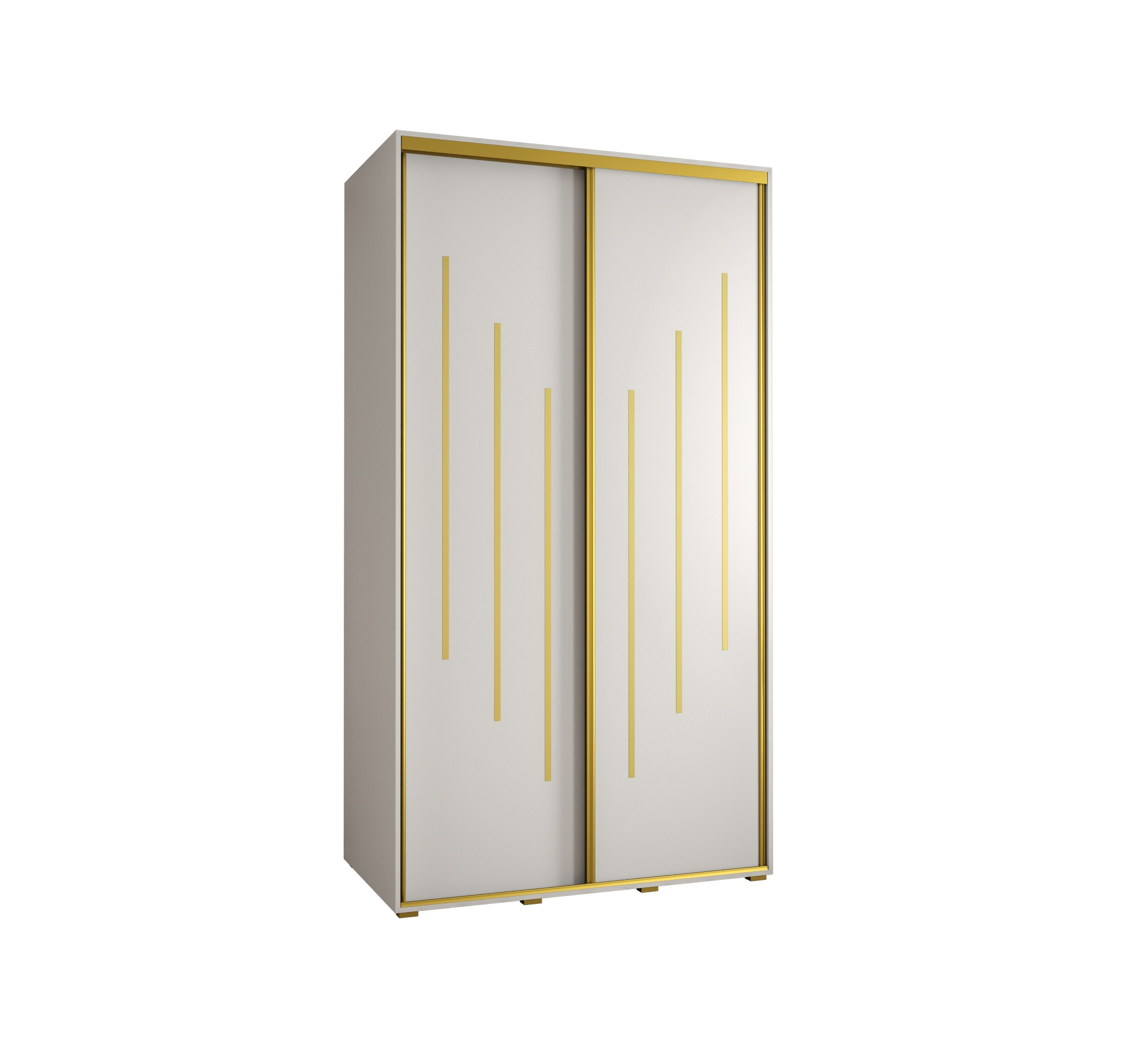 Szafa przesuwna wysoka Davos 8 140 x 45 x 235,2 cm biały + biały + u. złoty - Abiks Meble