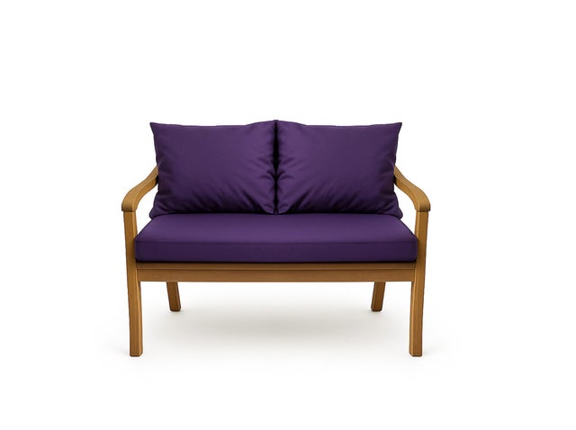 Cuscino per panche 120x60x7/2x50x56cm, Cuscini per panche da giardino viola, Cuscini per esterni/interni, Cuscini per altalene da giardino