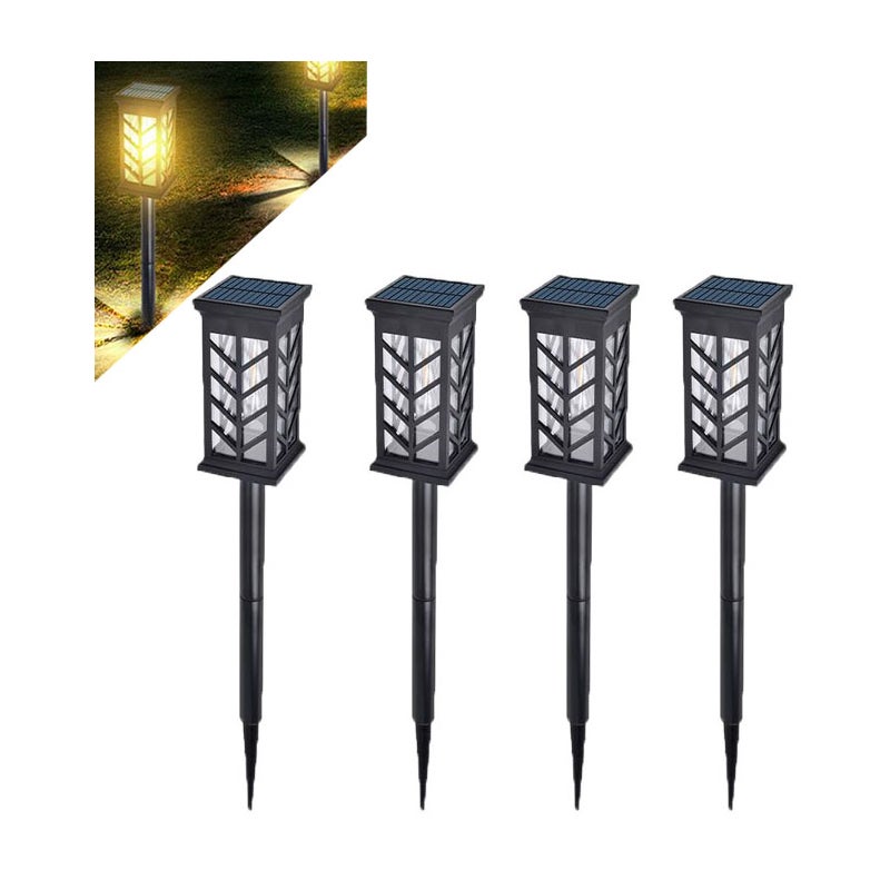 Zestaw solarnych lamp ogrodowych wodoodporne lampy do mocowania w ziemi oświetlenie krajobrazowe odpowiednie do trawników i alejek ciepłe światło