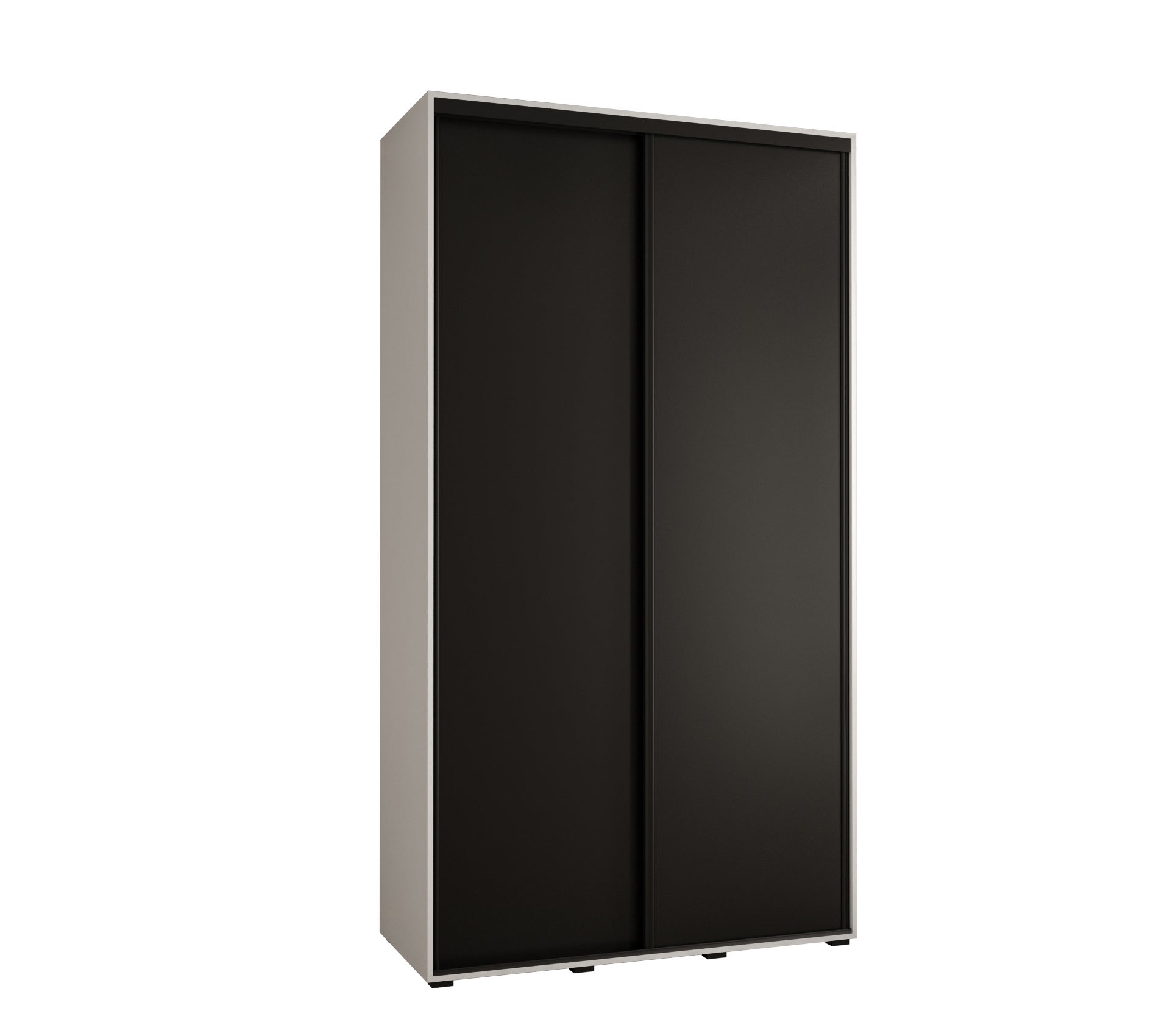 Szafa przesuwna wysoka Davos 1 140 x 45 x 235,2 cm biały + czarny + u. czarny - Abiks Meble