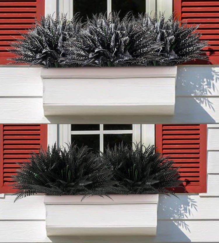 Plantas Artificiales Helecho De Boston, 10 Piezas Plantas Artificiales, Plantas Decorativas Plantas Falsas De Helecho, Ramas Artificiales, Negro - 3