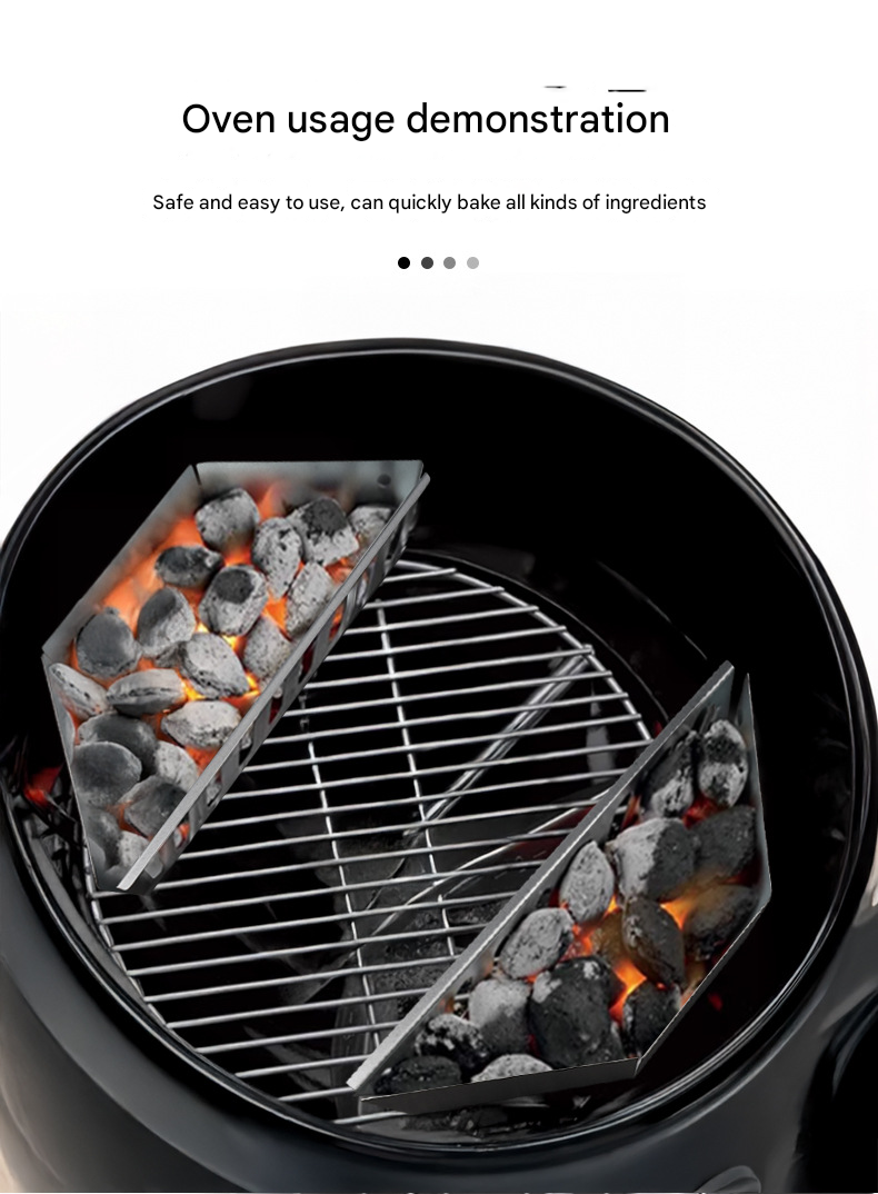 Panier à charbon (lot de 2), acier galvanisé, pour barbecues au charbon de bois - Argent - 3