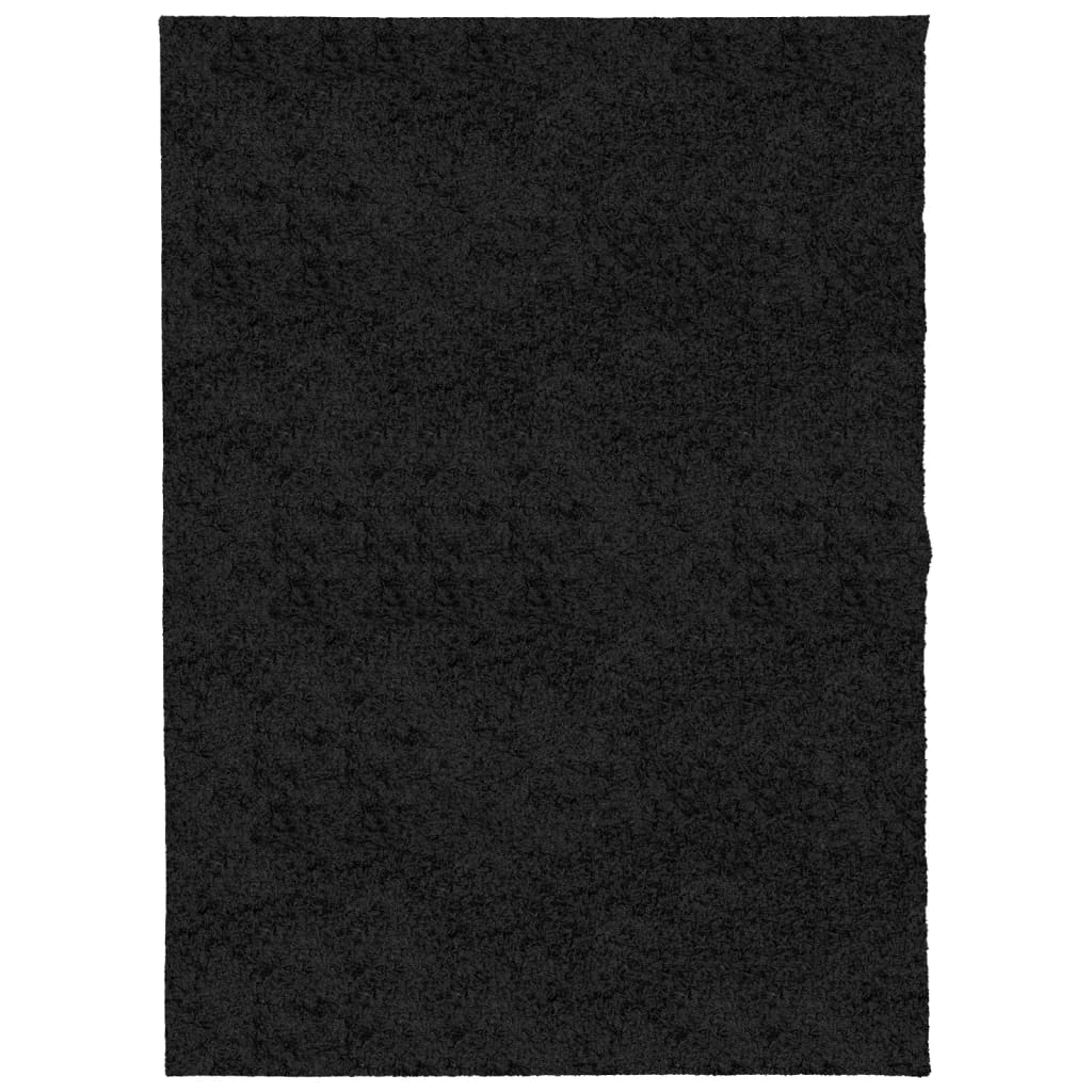 Alfombra de salón | alfombra peluda de pelo largo moderna pamplona negra 140x200 cm cfw66277