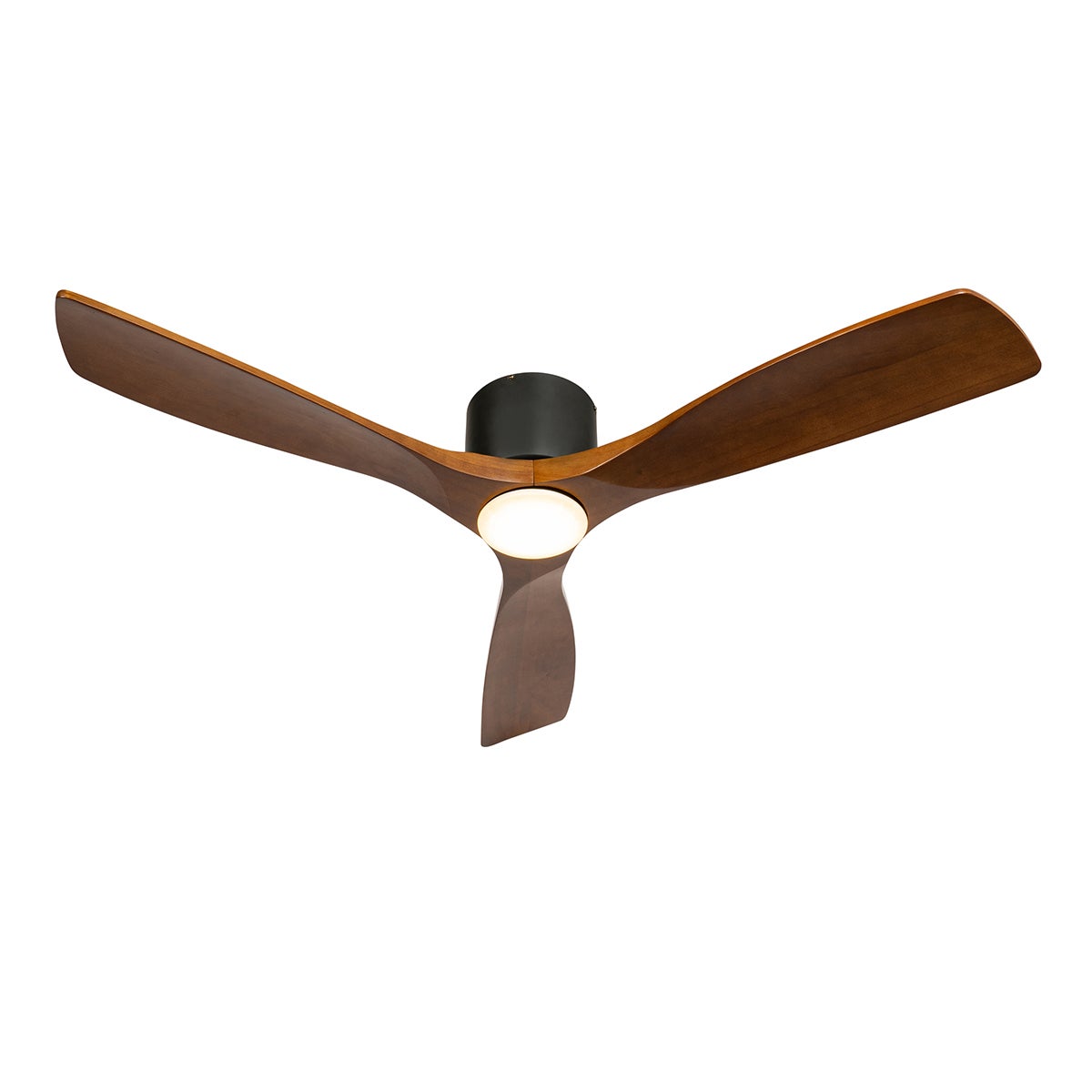 Qazqa moderne ventilateur plafond - Jerri - marron, rond, led intégrée 24w incluse, 3000k - 6500k, avec télécommande, - 5