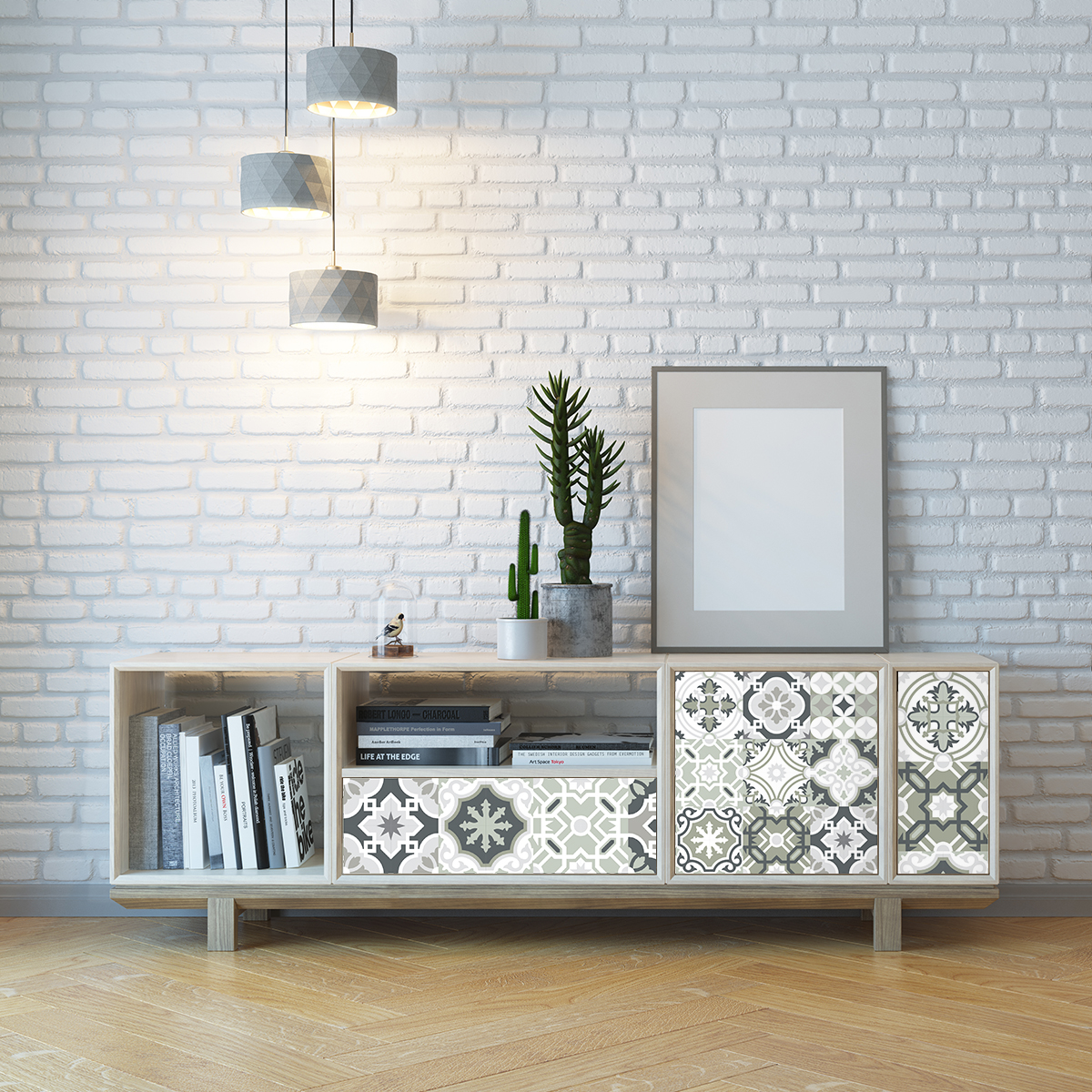 24 vinilos baldosa de cemento muebles belinda - adhesivo de pared - revestimiento sticker mural decorativo - 24stickers15x15cm