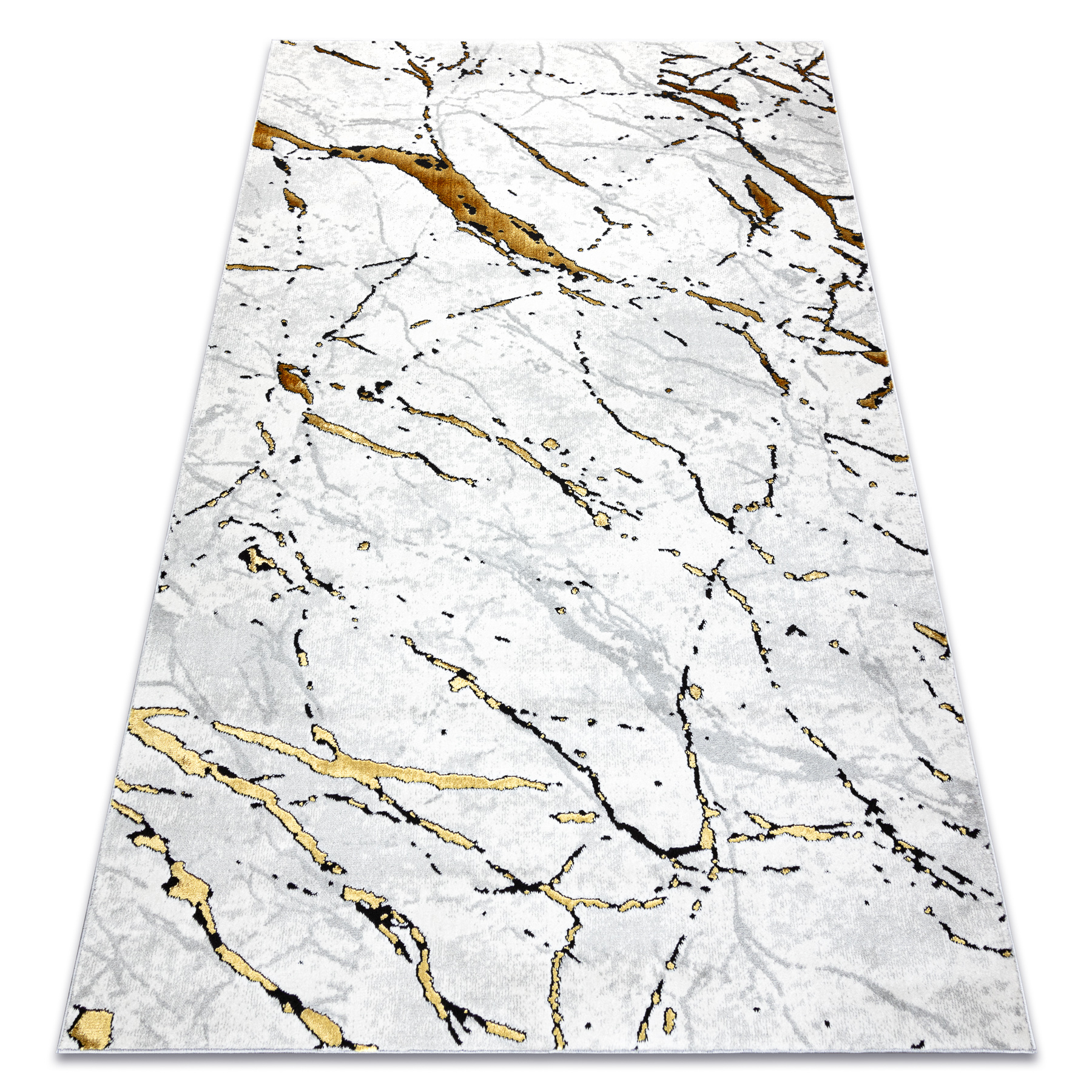 Dywan ALLURE 1963 Marmur - Strukturalny, stylowy, glamour biały / złoty 240x330 cm