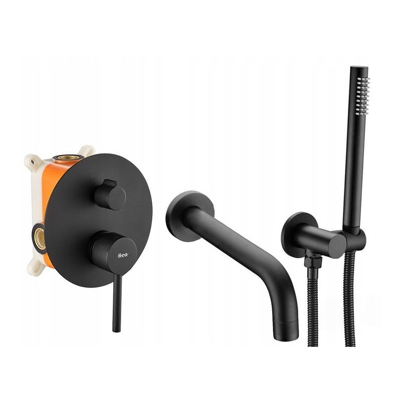 Bateria Wannowa podtynkowa Rea Lungo Czarna + Box