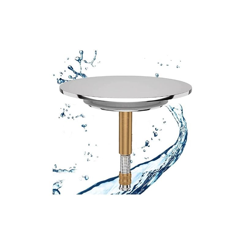 Bouchon de baignoire 70 mm, bouchon de vidange de baignoire avec joint de rechange pour baignoire en acier inoxydable et étanche - 4