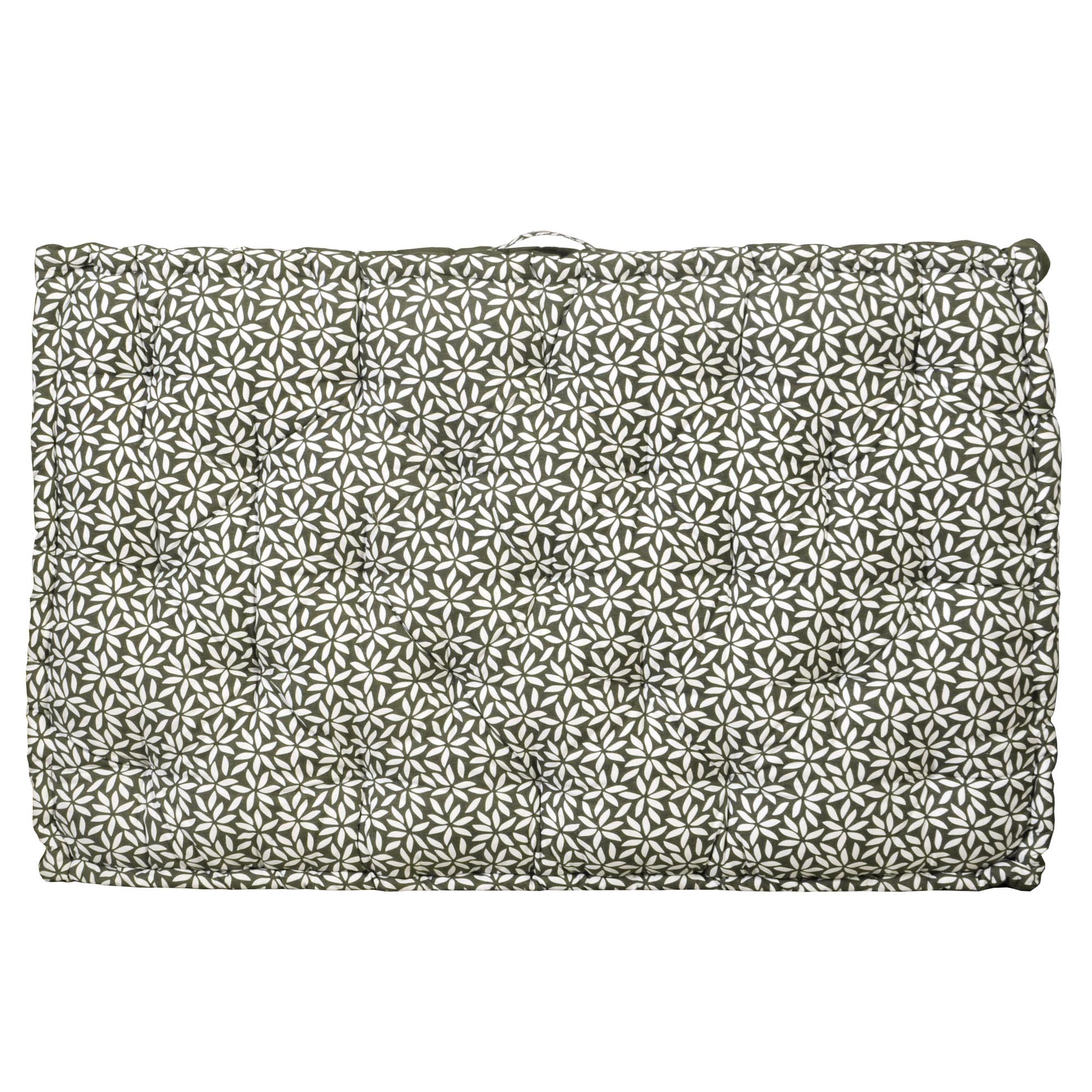 Matelas palette capitonné 80x120cm, Kaki imprimé floral - 2