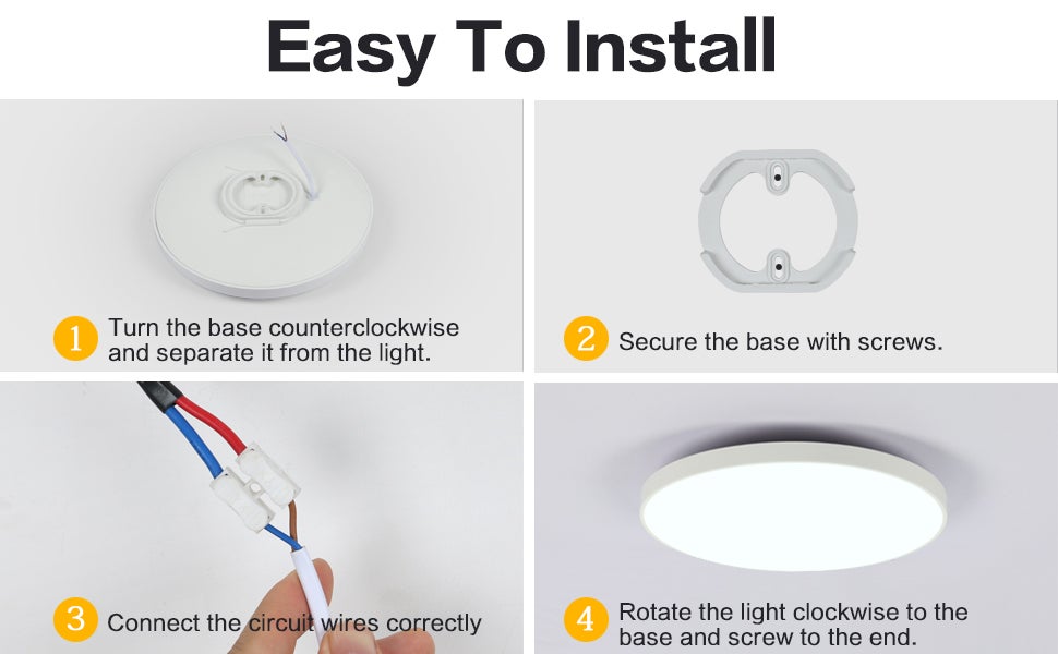 Luce a soffitto a LED rotondo, lampada del soffitto del bagno, IP54 Waterproof 6500k Cold White, moderno a soffitto per il bagno Balcone da cucina Bal - 4