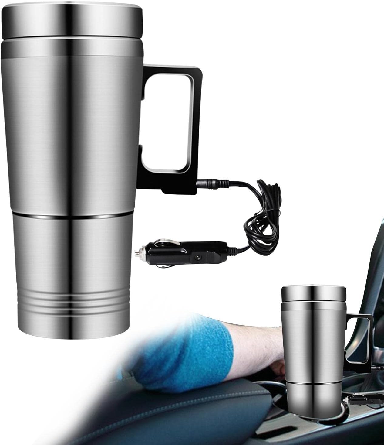 Samochód - przenośny czajnik elektryczny 300 ml - stała temperatura grzania 65°C - cichy - do samochodów 24 V