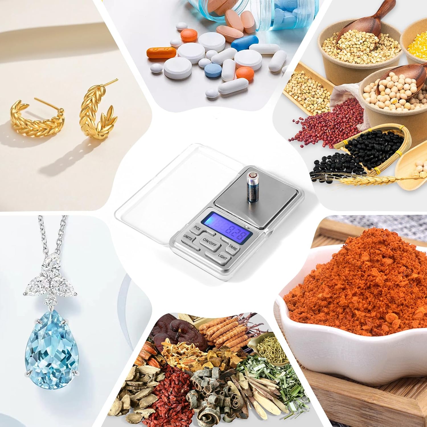 Mini balance, balance de précision 0,01 g à 500 g, petite balance de précision avec écran LCD rétroéclairé, mini balance de cuisine de précision - 5