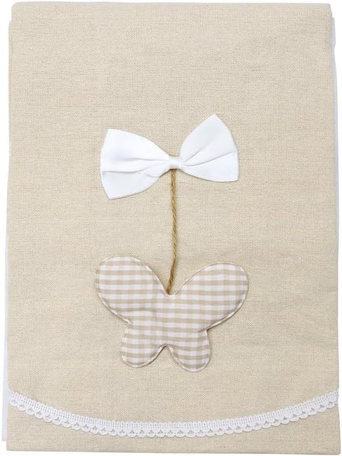 Emmevi Tende Coppia Finestra Porta Interno Cuori 3D Tessuto Stile Écru MOD. Tenda Shabby Chic 1 CONF 60X240