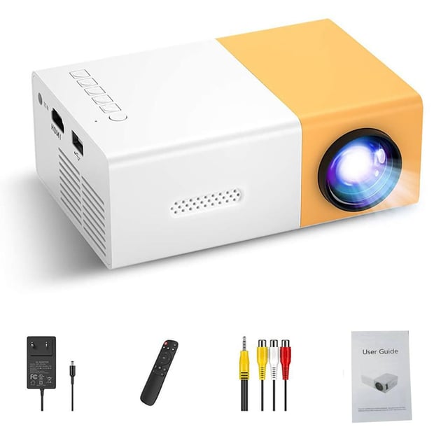 Projetor portátil para cinema ao ar livre, com tela grande de 24 a 60 polegadas para home theater, compatível com USB, Micro SD, AV e áudio.