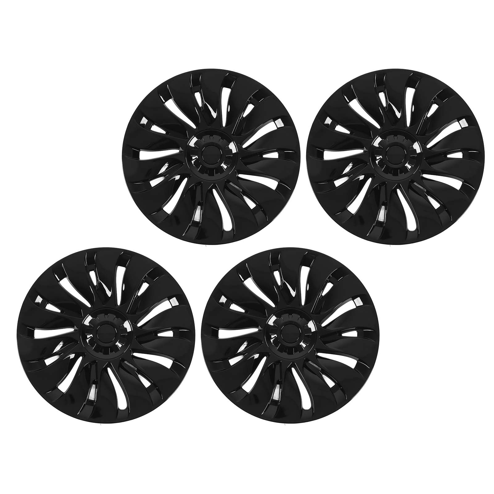 Enjoliveurs De Roue Pour Tesla Model Y 2020-2023 - Lot De 4, 19 Pouces, Noir Mat - Protection Jante, Design Tourbillonnant