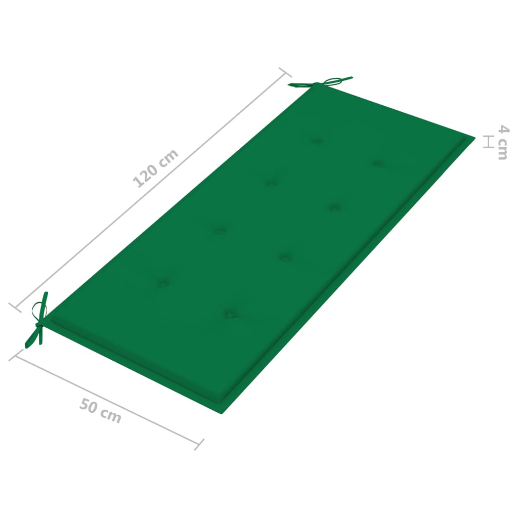 Banc de jardin empilable et coussin 128,5cm Bois de teck massif - 9