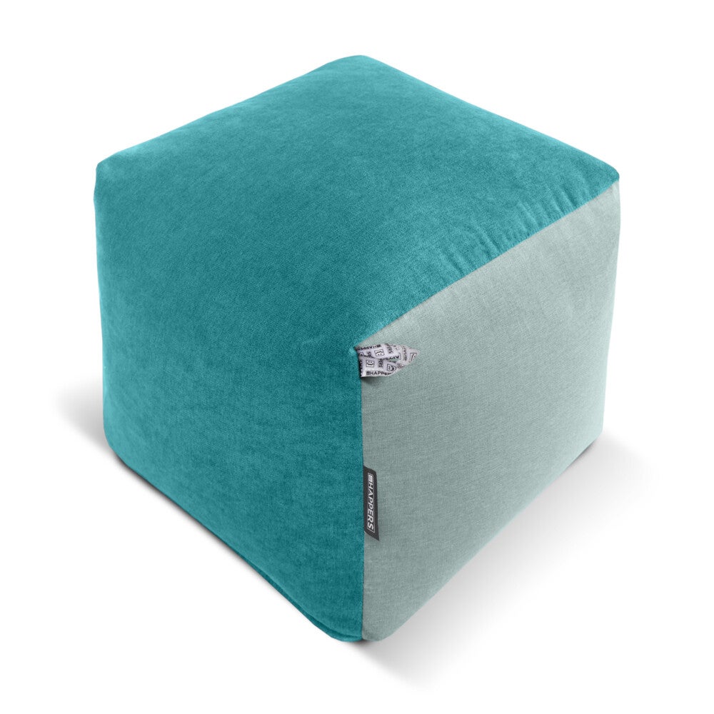 Puff Cuadrado Tex Turquesa | Leroy Merlin