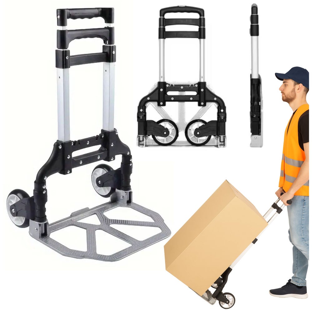 Lekki Wózek Transportowy Magazynowy Składany Aluminiowy 70kg