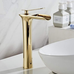 MitigEU de lavabo Robinet cascade haut pour lavabo de salle de bain Doré