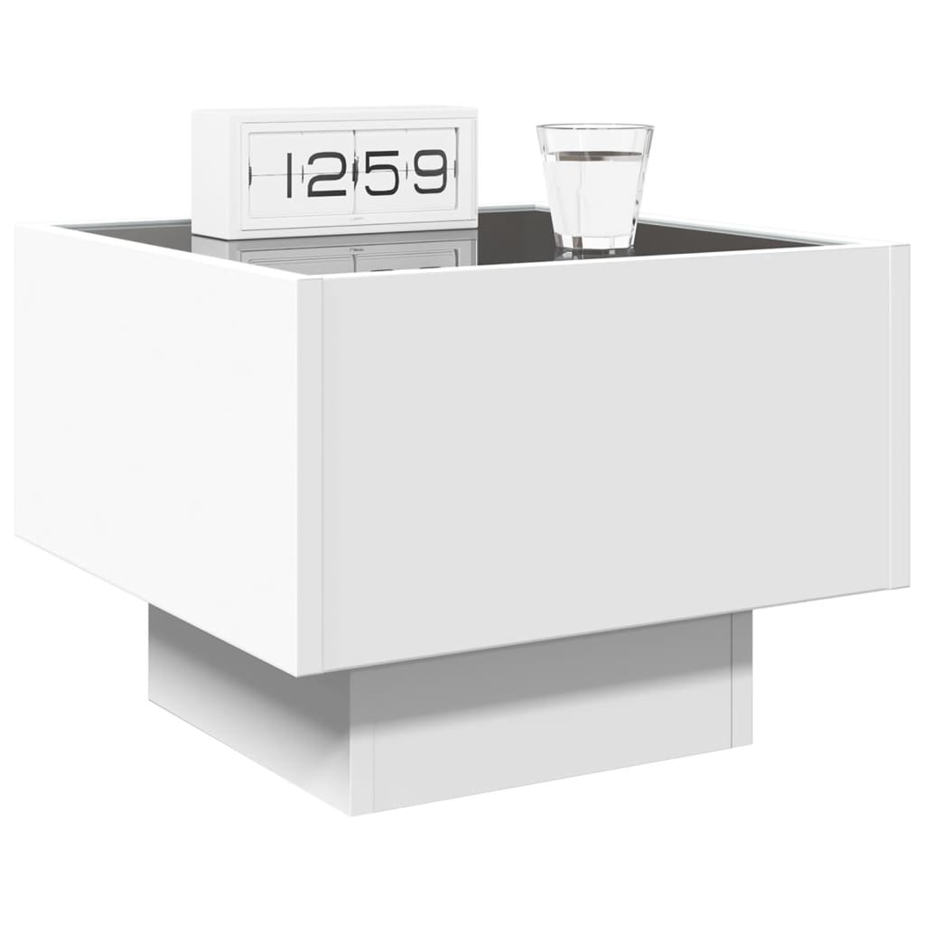 Table de chevet avec LED infinie blanc 40 x 40 x 30 cm - 5