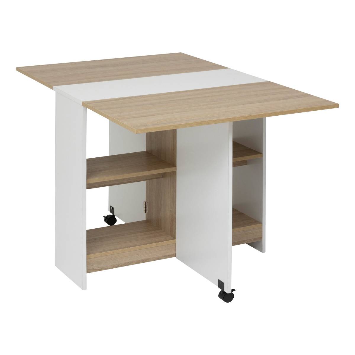 Mesa plegable de 4 plazas eat up blanca y madera