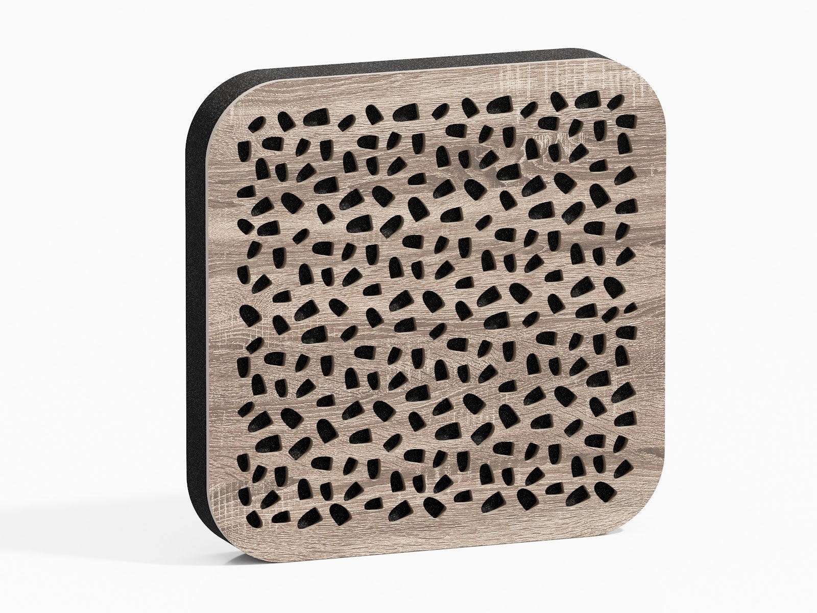 Lot de 8 Mini-Panneaux acoustiques insonorisants ENRIA 23x23x3 cm - 0,42 m² surf.totale -MDF perforé laminé et mousse acoustique -Sonoma - 2