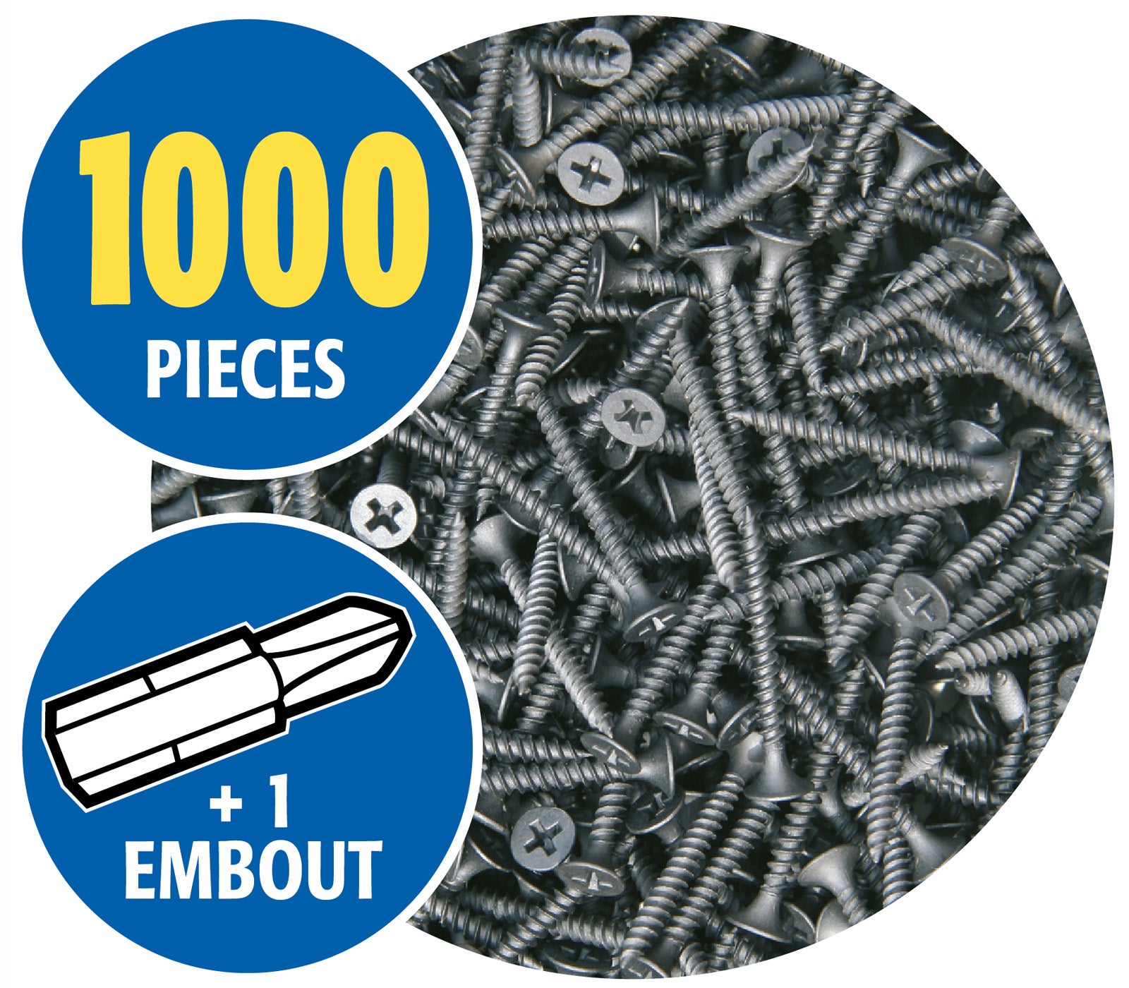 Vis auto perceuse Semin pour la Fixation des plaques de plâtre sur l'ossature - intérieur - 35 mm x 3.5 mm - boîte de 1000 pièces - 5