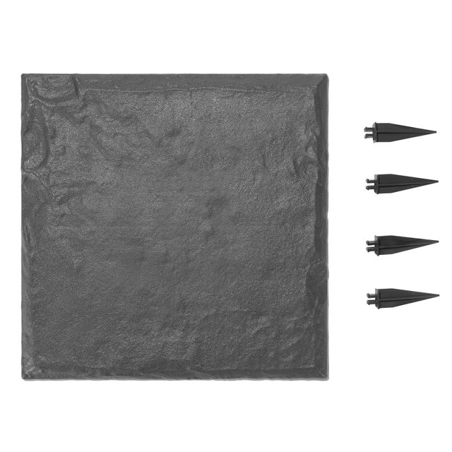 Pierres de Marche Jardin,VEVOR 4 PCS,Dalles de Pas Jardin,39,5x39,5 cm,Aspect Pierre Naturelle en Résine PC ABS,pour Pelouse,Terrasse,Gris