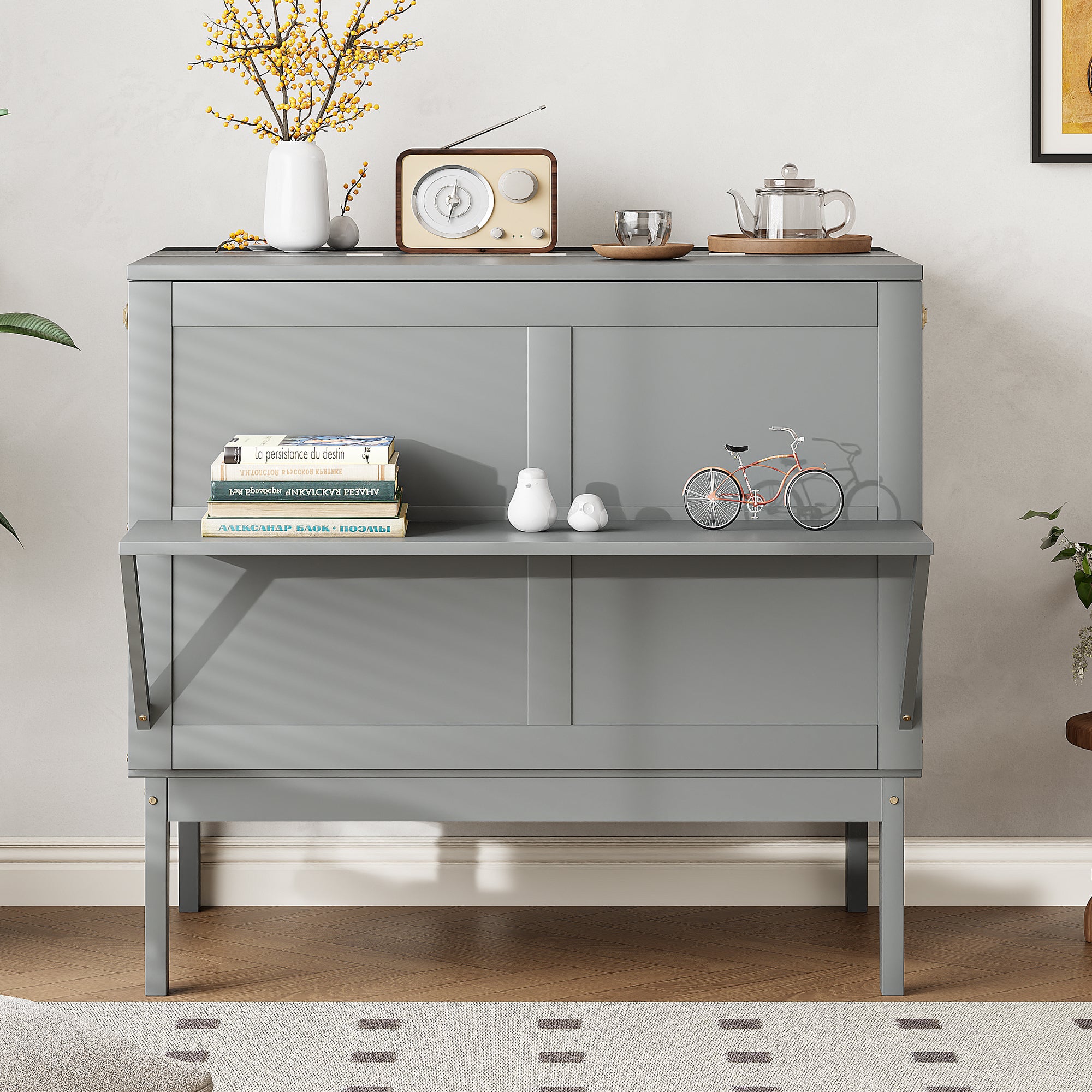 Owllight  Cama Plegable 90X200 Cm, Cama Plegable Con Somier, Cama Plegable, Cama Plegable Vertical Con Somier, Cama Infantil, Gris , Leroy Merlin