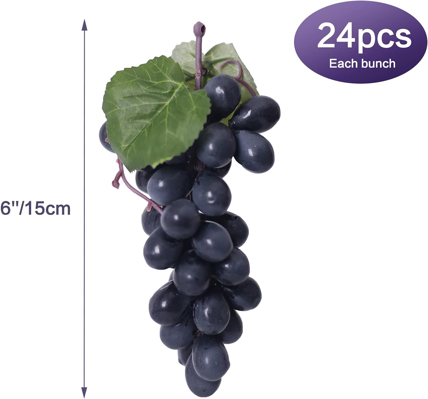 5 grappes de raisins artificiels, fruits artificiels, adaptés à la décoration de la maison, de la cuisine, des fêtes, des mariages, des photographies - 2