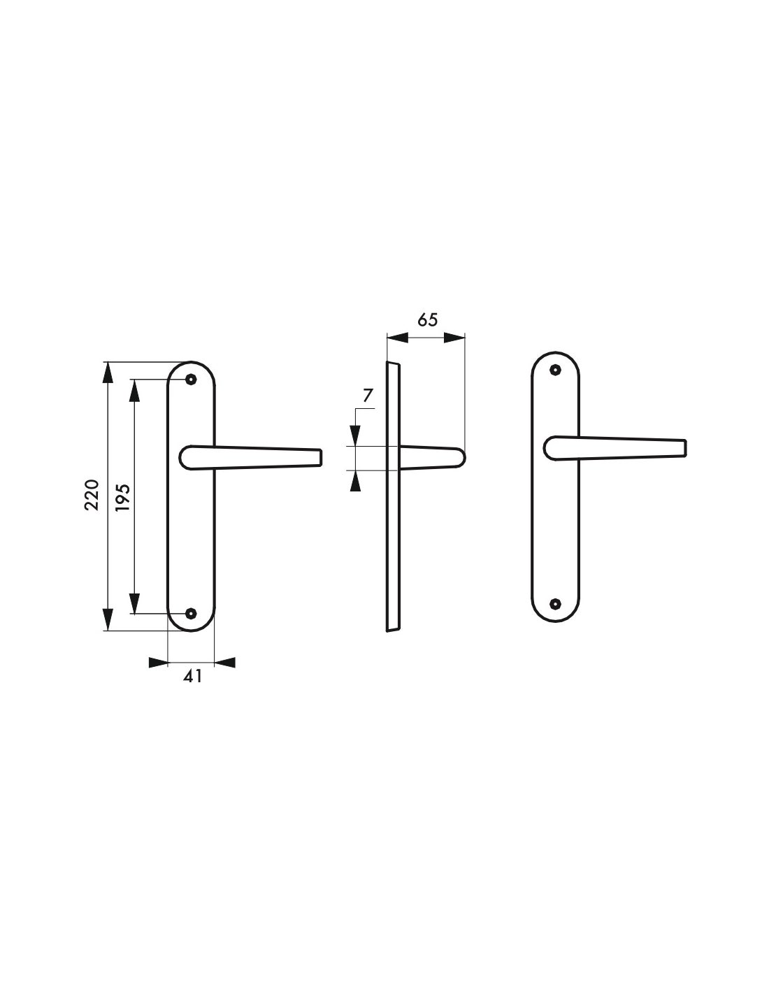 THIRARD - Ensemble de poignées pour porte intérieure Maia sans trou, carré 7mm, entr'axes 195mm, couleur F2 - THIRARD - 3