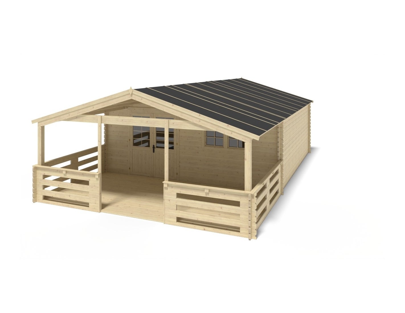 Domek ogrodowy ALTANKA - 6x6 m z tarasem 6x3m - 54 m2, drewniany, 1szt.