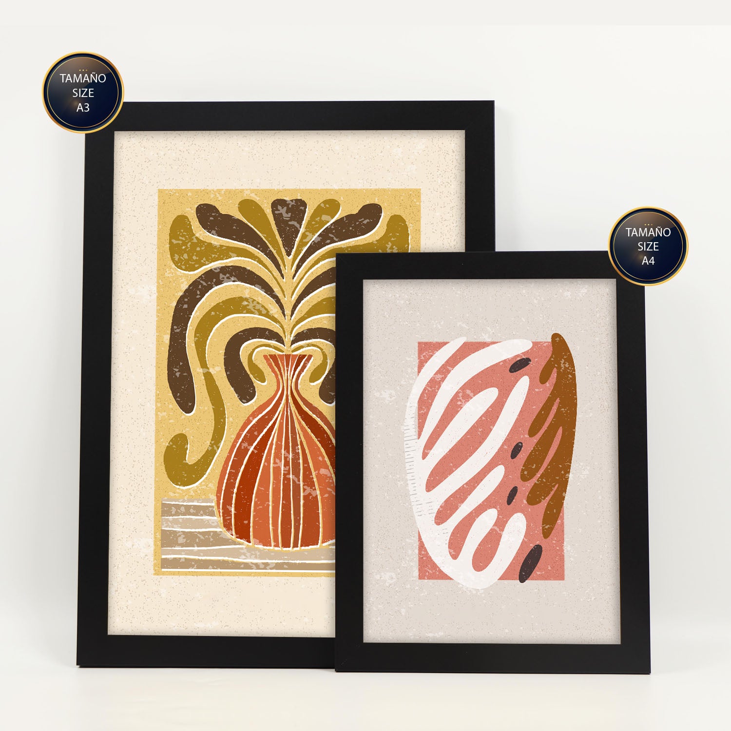 Nacnic Ensemble 6 Impressions De Tiges Dans De Style Ethnique Cadre Décoratifs Pour Votre Chambre Maison Impression A4 A3 Avec Des Cadre Noir - 2