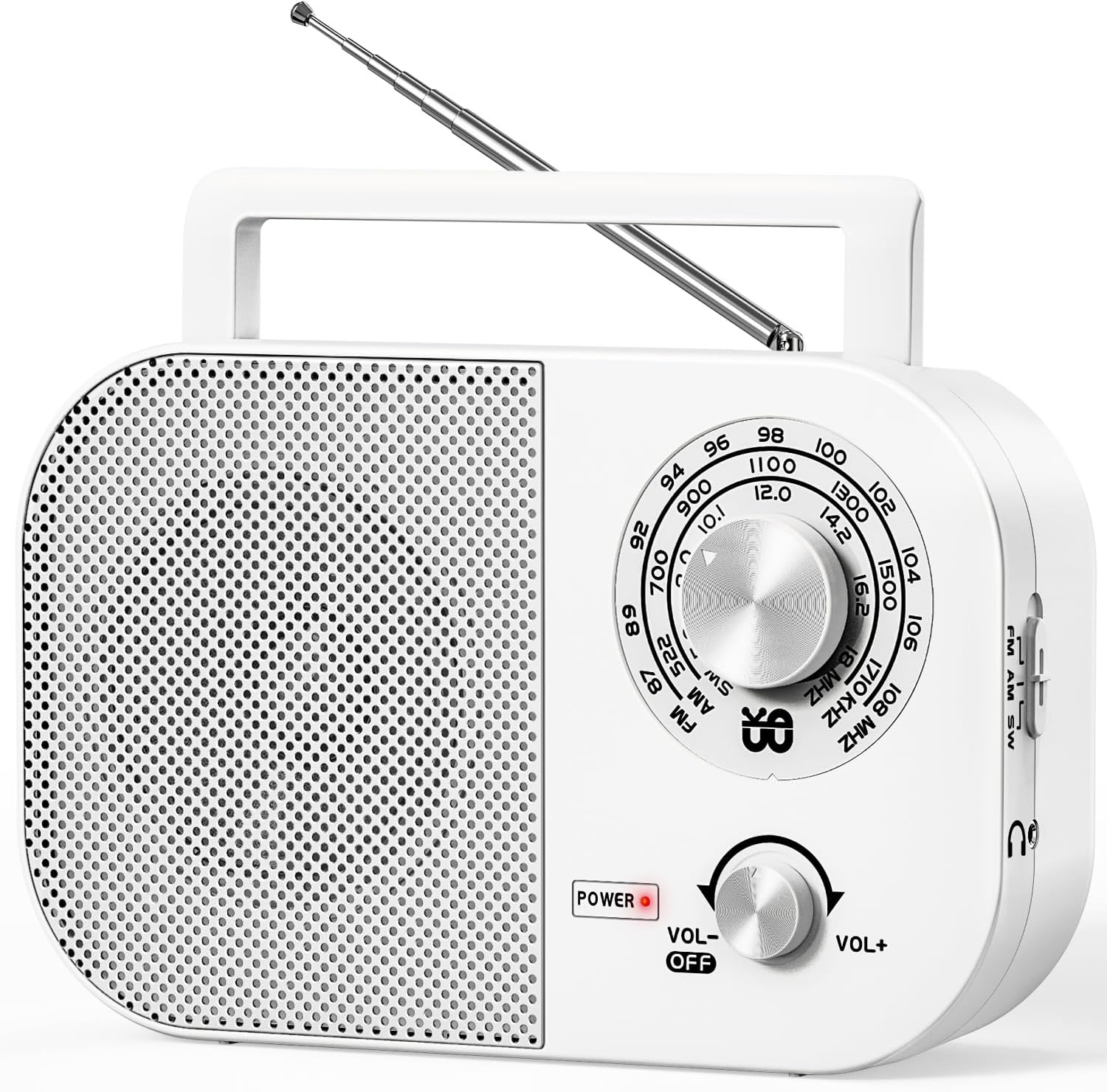 Przenośne radio AM, FM, SW, do domu/na zewnątrz/na kemping/w sytuacjach awaryjnych (białe).