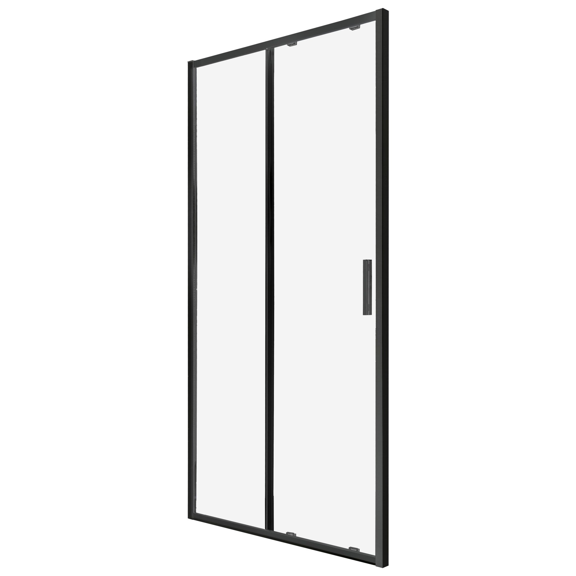 Drzwi prysznicowe przesuwne Solid DS 100 BL szkło transparentne 6 mm profile czarne KERRA