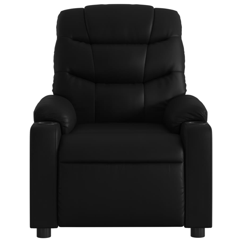 Fauteuil de Salon，Chaise，Fauteuil de massage inclinable noir similicuir - 7