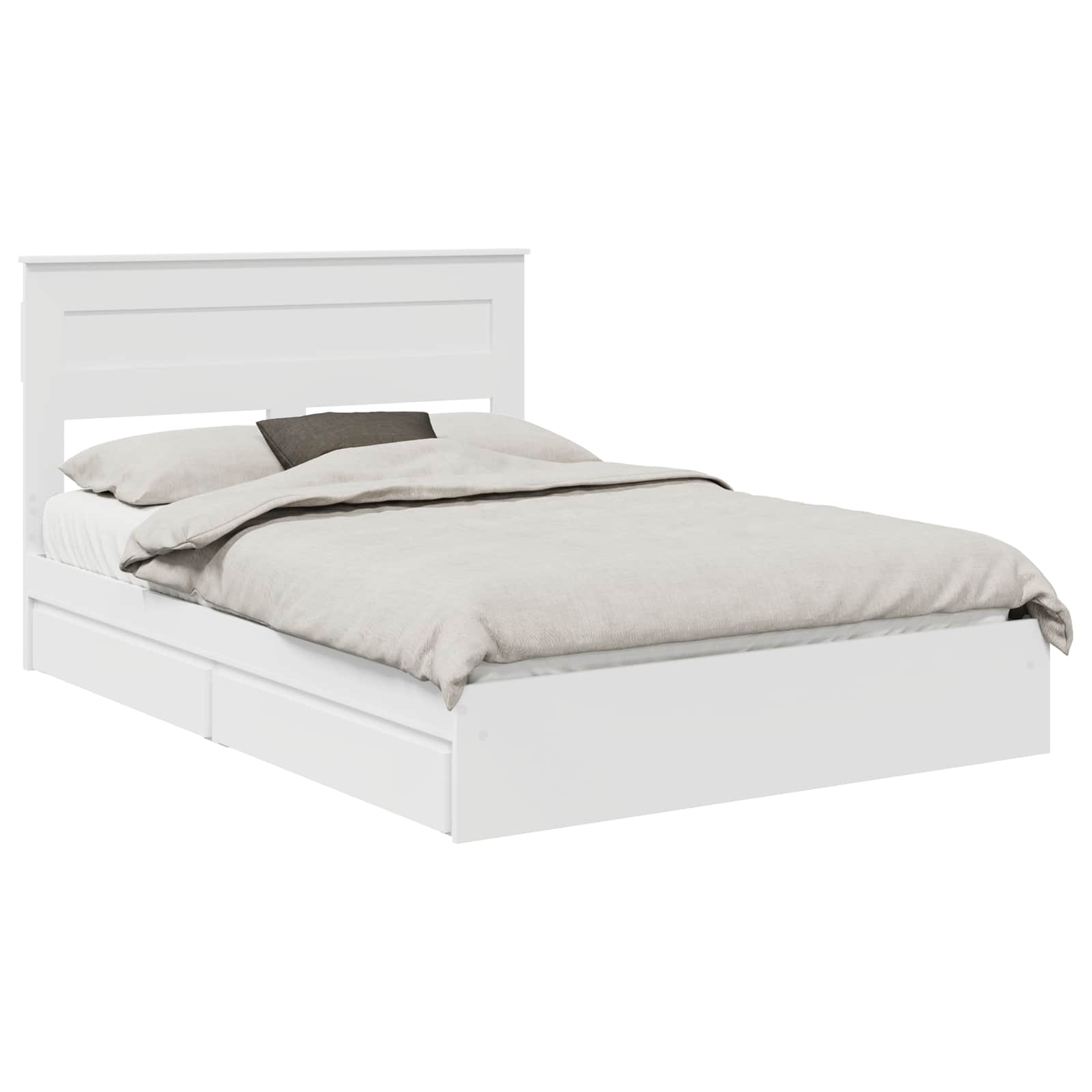 Lit de rangement blanc 160 x 200 cm panneau de bois - 2