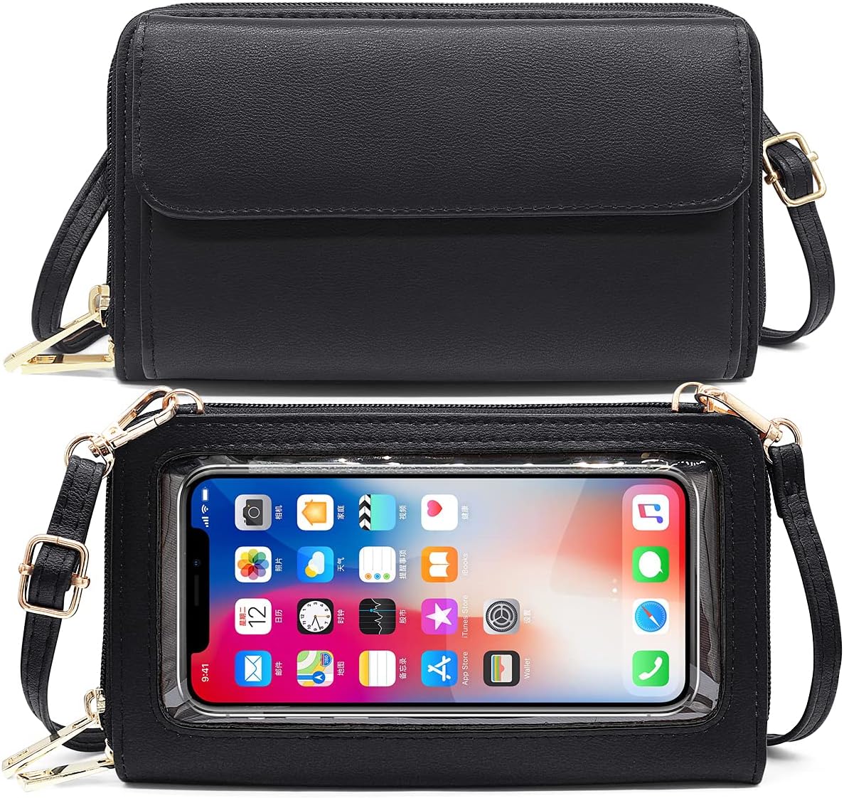 IJHYGD Bolso Bandolera Pequeño Para Movil Con Tarjetero - Funda Colgante